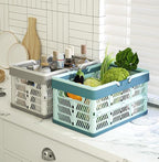 Domiella 2-Pack Foldable Storage Baskets, Collapsible PP Crates with Handles - 20L Capacity, Strong and Portable for Home Org