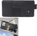 2 Pack Car Visor Organizer for Ford F150 2021-2025, Sun Visor Storage Pouch Premium PU Leather Interior Accessories Pocket Multi-Function Card Holder,Black