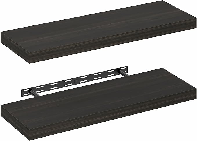 Furinno TANNA Floating Shelves for Wall Set of 2, 12 x 35 Wall Shelf, Wall Mounted Floating Shelf with Invisible Bracket, 2-i