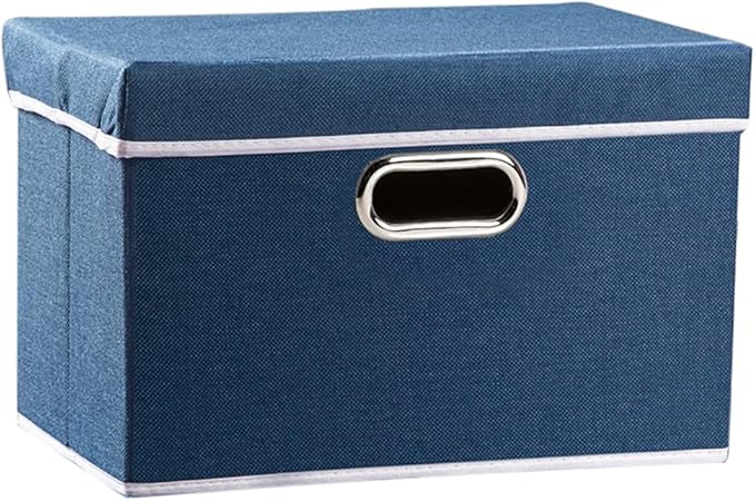 PRANDOM Collapsible Storage Bin with Lid [1-Pack] Fabric Foldable Storage Box Organizer Container Basket Cube with Cover for 