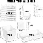 Dualshine Premium Pegboard Combination Kit, White Pegboard Wall Organizer with 4 Small Plastic Panels and 38 Accessories, Ide