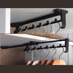 Extendable Pull Out Closet Rod - Wardrobe Pull-Out Trousers Rack, Top-Mounted Retractable Wardrobe Clothes Rail, Extendable W