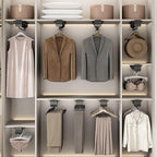 Pull-out Clothes Rail, Extendable Clothes Hanger, Closet Clothes Rod, Aluminum Alloy Valet Rod, Damping Slide Rail, Bearing W