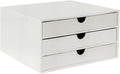 UnionBasic Document Organizer, 3-Drawer File Cabinet Document Storage Box, Office Desktop Filing Organizer, Croco White