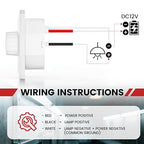 GZV 12V Dimmer Switch, 200W PWM Dimmer Switch - Adjustable Brightness for LED, Halogen, Incandescent & Strip Lights - Compatible with RV, Auto, Truck, Marine, White