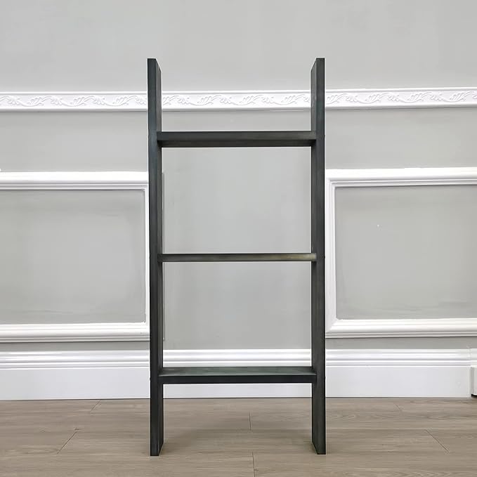 FixtureDisplays® 3-Foot Rustic Farmhouse Blanket Ladder, Wall-Leaning Decorative Wood Ladder, Ladder-Style Pine Wood Blanket 