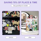 TiKenSo 360 Rotating Makeup Organizer, Cosmetics Organizer Makeup Spinning Organizer Clear 6 Adjustable Layers Large Capacity