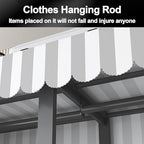 Foldable Portable Wardrobe Closet with Cover, Metal Clothes Rack, One-Piece Folding Base, Foldable Garment Racks, for Hanging