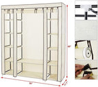lapday 59 inches Portable Closet Wardrobe, Non-Woven Fabric Closet Storage Organizer with Hanging Rods &12 Storage Shelves, Q