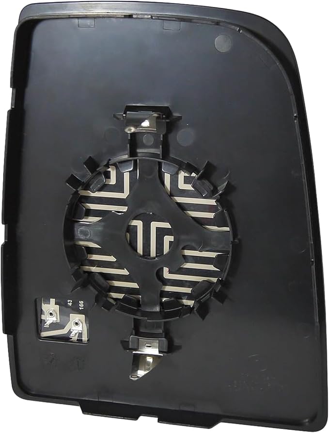TRQ Driver Side Heated Upper Mirror Glass with Backing Plate Compatible with 2015-2019 Ford Transit-250, Transit-350, Transit