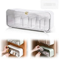 Socks Underwear Drawer Organizer, 5 Cell Compartments Acrylic Wall Mount Storage Boxes, Self-Adhesive Switchable Drawer Organ