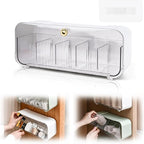 Socks Underwear Drawer Organizer, 5 Cell Compartments Acrylic Wall Mount Storage Boxes, Self-Adhesive Switchable Drawer Organ
