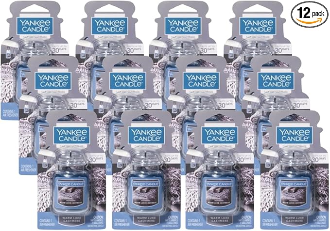 Yankee Candle Car Jar Ultimate, Warm Luxe Cashmere, 0.96 OZ (Pack of 12)