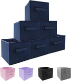 EBIGIC Small Storage Bins,Collapsible Fabric Storage Organizer 9.0"x7.5"x7.5" 6 Pack,Mini Storage Box,fit for closet, living 