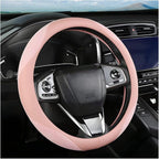 Steering Wheel Cover for Women and Men, Carbon Fiber Plush Steering Wheel Cover Soft Anti-Slip Comforting, Universal 15 Inche
