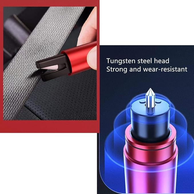 HHXS 2 Pack Car Safety Hammer Emergency Escape Tool One Second Window Breaker Seatbelt Cutter Car Glass Breaker Life-Saving E