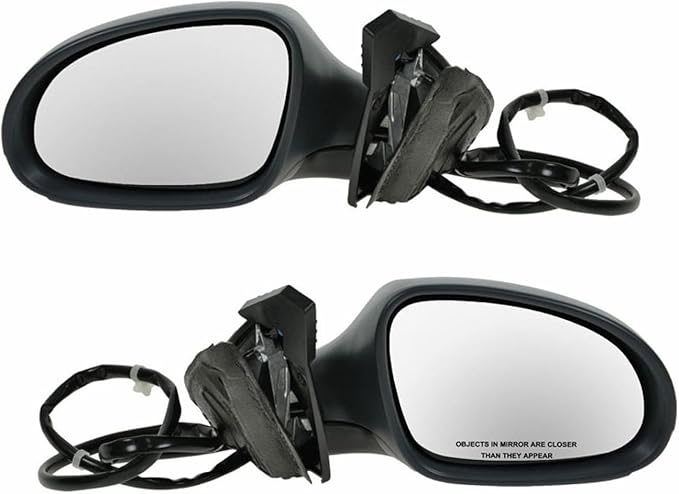 TRQ 2 Piece Driver and Passenger Side Mirror Assembly Set Electric Adjustment Heated No Memory Gray Compatible with 2006-2010