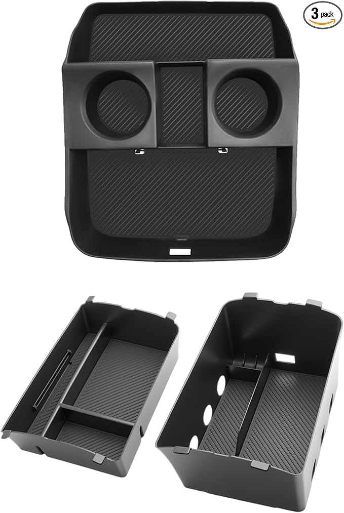 (3Pack) 2026 Palisade Center Console Organizer for Hyundai Palisade (Only fit Calligraphy)(Lower&Console Organizer Double-Layer), Durable ABS Plastic Console Tray 2026 Palisade Accessories