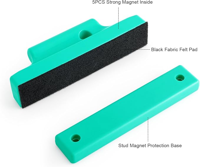 Gomake 2PCS Strong Magnetic Magnet Holder Auto Vinyl Wrap Strip Magnet Holder with Anti-Scratch Buffer for Car Vinyl Wrap/Tint Film and Sign Mark Graphics Positioning Tool Car Wrapping