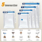 12 Pack Vacuum Storage Bags with Hand Pump, Compression Space Saver for Comforter, Bedding, Blanket Storage, Vacuum Seal Bags