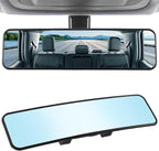 LivTee Anti Glare Rear View Mirror, Universal 11.3'' (287mm), Wide Angle Panoramic Convex Rearview Mirror, Clip-on to Original to Eliminate Blind Spot and Antiglare for Cars SUV Trucks