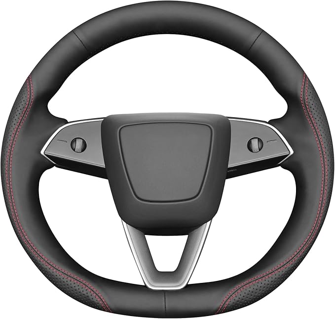 MEWANT DIY Stitching Steering Wheel Cover Wrap for Tesla Model 3 Highland 2023-2025/Model Y 2025 Highland for Tesla Model 3/Model Y Accessories(3D Style)