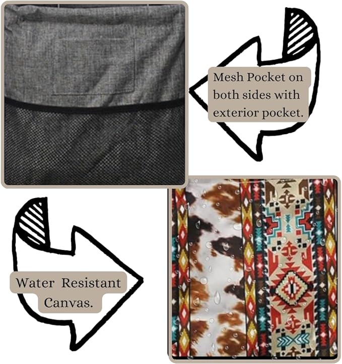 NGIL Extra Large Utility Tote Reusable Grocery Organizing Bag Oversized Collapsible for Storage, Picnic,Car, Beach (Tribal-black)