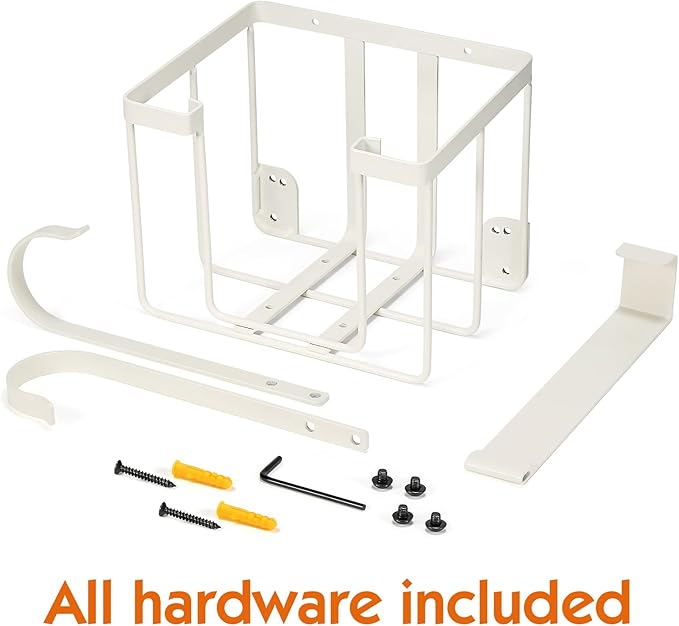 ORLESS Over The Door/Wall Mount Ironing Board Hanger, Laundry Room Iron and Ironing Caddy Board Storage Holder White