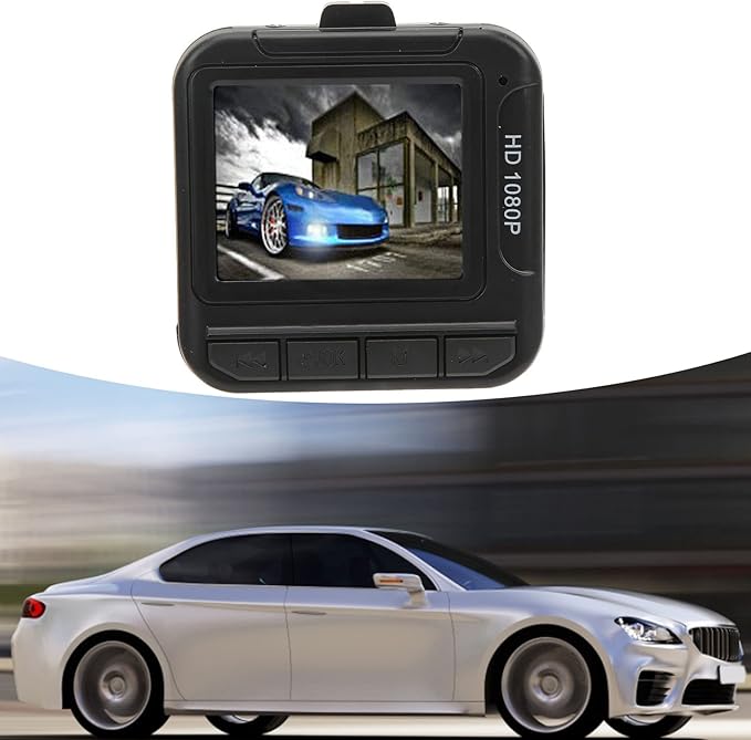 Dash Cam Front, 1.6in Screen 1080P Motion Detection Sensor Car Driving Recorder, 32G SD Card Voice Recording Wide Angle Car Camera Recorder with Car Charger, Holder for Parking Assistance, Accident