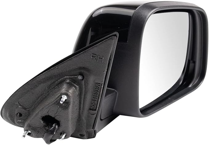 TRQ Driver & Passenger Side Power Heated Mirrors with Blind Spot Indicator Smooth Black Compatible with 2019-2022 Dodge Duran