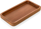ALELION 8" Acacia Wood Bathroom Vanity Tray for Counter - Dresser Top Tray for Perfume Jewelry Candle Key Catchall - Small Ki
