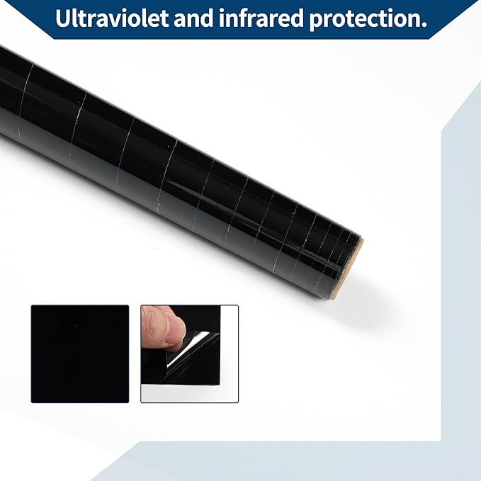 Car Window Tint Film Window Privacy Film Car Carbon 2 PLY PET 24.61 ft x 23.62 Inch 1 Pc Black VLT 2% IRR 84% UVR 99%