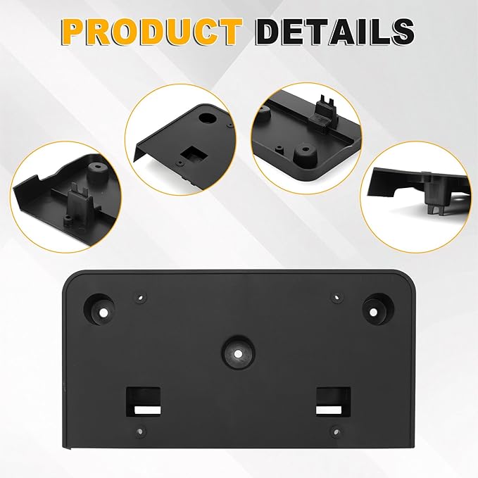 Front Bumper License Plate Frame Bracket Compatible with Ford Escape 2017 2018 2019, Black License Frame Holder Mounting Kit,