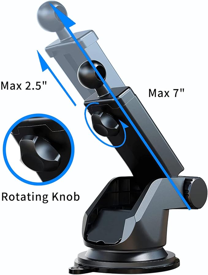Suction Cup Mount for Car Stereo Dash Cam Mount Holder Easy to Install and Use About 8" Length