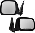 TRQ Driver and Passenger Side Mirror Assembly Set Manual Paint to Match Smooth Black Foldaway Compatible with 1997-1999 Toyot