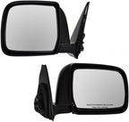 TRQ Driver and Passenger Side Mirror Assembly Set Manual Paint to Match Smooth Black Foldaway Compatible with 1997-1999 Toyot