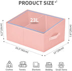 DIMJ Large Closet Shelf Organizer Bins 6 Packs with Handles and Divider, Fabric Trapezoid Storage Baskets, Foldable Clothes C