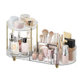 Makeup Organizer Countertop for Vanity, Rotating Perfume Tray with 5-compartment Cosmetic and Skincare Organizers, Multi-Purp