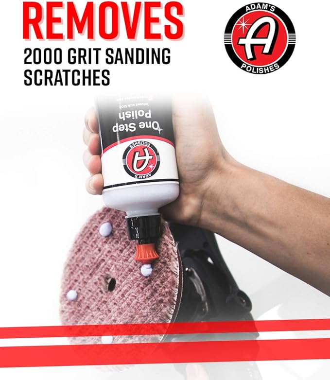 Adam's Polishes One Step Polish 12oz - Safe for Clear Coat, Single Stage, or Lacquer Paint - Increased Cut & Finishing, Body Shop Safe - Easy Application and Removal, Excellent Shine