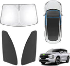 Karltys 3PCS Windshield Sun Shade for 2022-2025 Mitsubishi Outlander (NOT for Outlander Sport), Front and Side Window Sunshade Custom Fit Outlander, Foldable Sun Visor Protector Blocks UV Rays