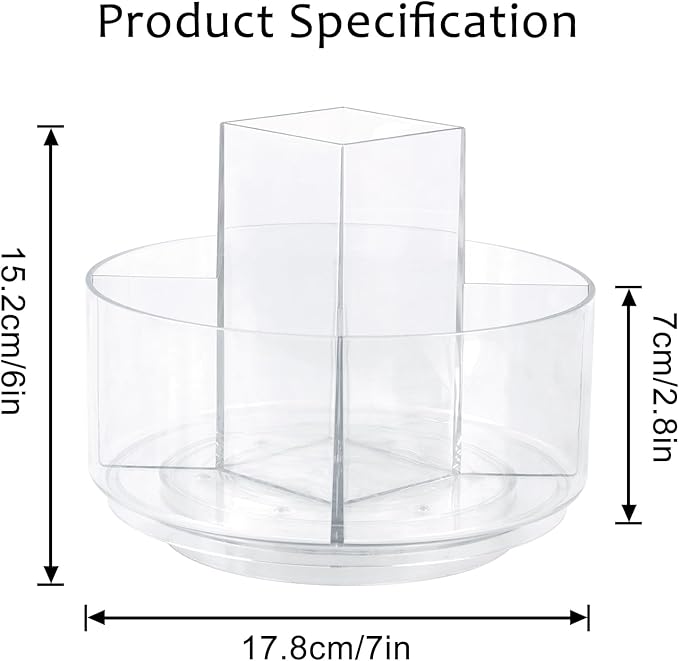 360° Rotating Makeup Organizer Clear Lazy Susan Organizer for Vanity, Cosmetic Display Cases for Bathroom Countertop, Makeup 