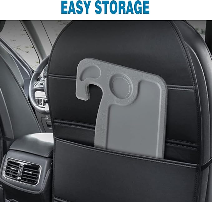 HORRY Steering Wheel Tray Universal Double-Sided Car Food Trays for Eating Reading Car Tray Table for Travel Cup Holder Desk for Driver Car Laptop Mount (Gray)