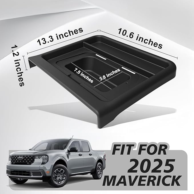 Muslogy Dashboard Storage Organizer Compatible with 2025 2026 Ford Maverick Accessories Center Console Insert with Magnetic Lid Hidden Panel Secret Compartment Fits 2025 2026 Maverick Behind Screen