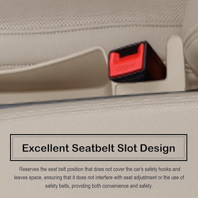 Car Seat Gap Filler Plug Strip with Storage Slot, Automotive Side Seat Organizer or Catcher Fill The Gap Between Seat & Console, Universal Auto Storage Box Inserts for Phone Coins Wallets Keys, Beige