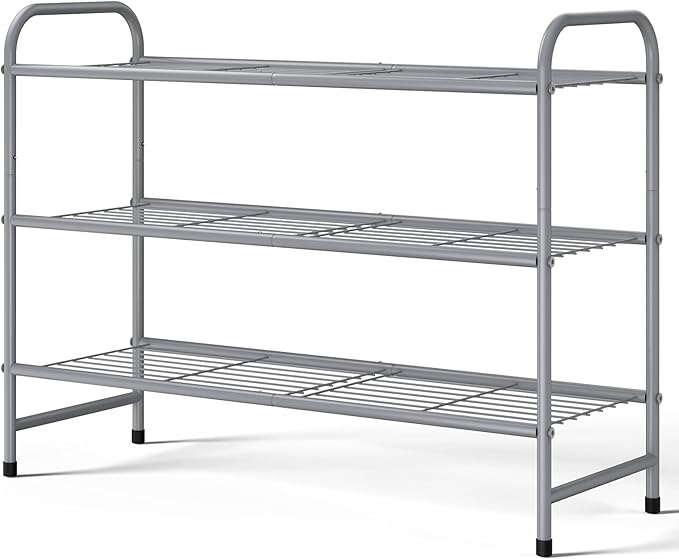 Kitsure Shoe Rack - Stainless Steel Shoe Organizer, Sturdy Shoe Rack for Closet and Front Door Entrance, Free Standing Shoe S