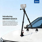 NEEWER Triple Suction Cup Car Mount Kit, Two 24" Aluminum Alloy Extension Poles, NATO Rail, Action Camera Adapter Compatible with GoPro DJI Insta 360, Max Load 2.2 lb, CA166
