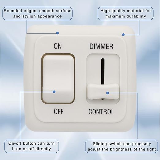 12 Volt RV Light Dimmer Switch, 12V Rv DC LED Toggle Light Dimmer Switch, DC High Side Dimmer Light Switch for Dimmable LED Halogen, Incandescent - RV, Auto, Truck, Marine, and Strip Lighting