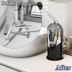 Dustproof Toothbrush Holders with Cover, Rotating Electric Toothbrush and Toothpaste Holder for Bathroom Countertop, 3 Slots 