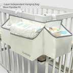 Hanging Baby Diaper Caddy, 3-in-1 Diaper Caddy Organizer Holder For Baby Crib, Nursery Organization Diaper Stacker Storage Fo