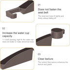 2PCS Car Seat Gap Filler, Dual Slot Carbon Fiber Vehicle Side Seat Gap Organizer Strip with Cup Holder, Auto Console Guard Spacer Stop Things from Dropping, Universal Fit (Brown)